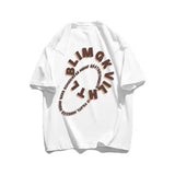 Double Ring Letter  Print Design  Oversize T-Shirt  (White)