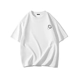 Double Ring Letter  Print Design  Oversize T-Shirt  (White)